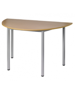 Table ORGA demi-ronde-Hêtre naturel - Bleu clair-Taille 6