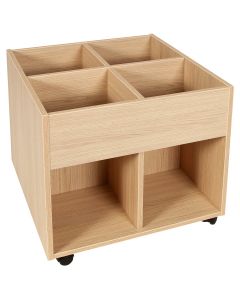 Bac à livres bas sur roulettes à 2 niveaux de rangement - L.70XP.60XH.60 cm environ