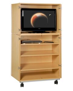 Meuble audiovisuel 4 portes coloris hêtre naturel